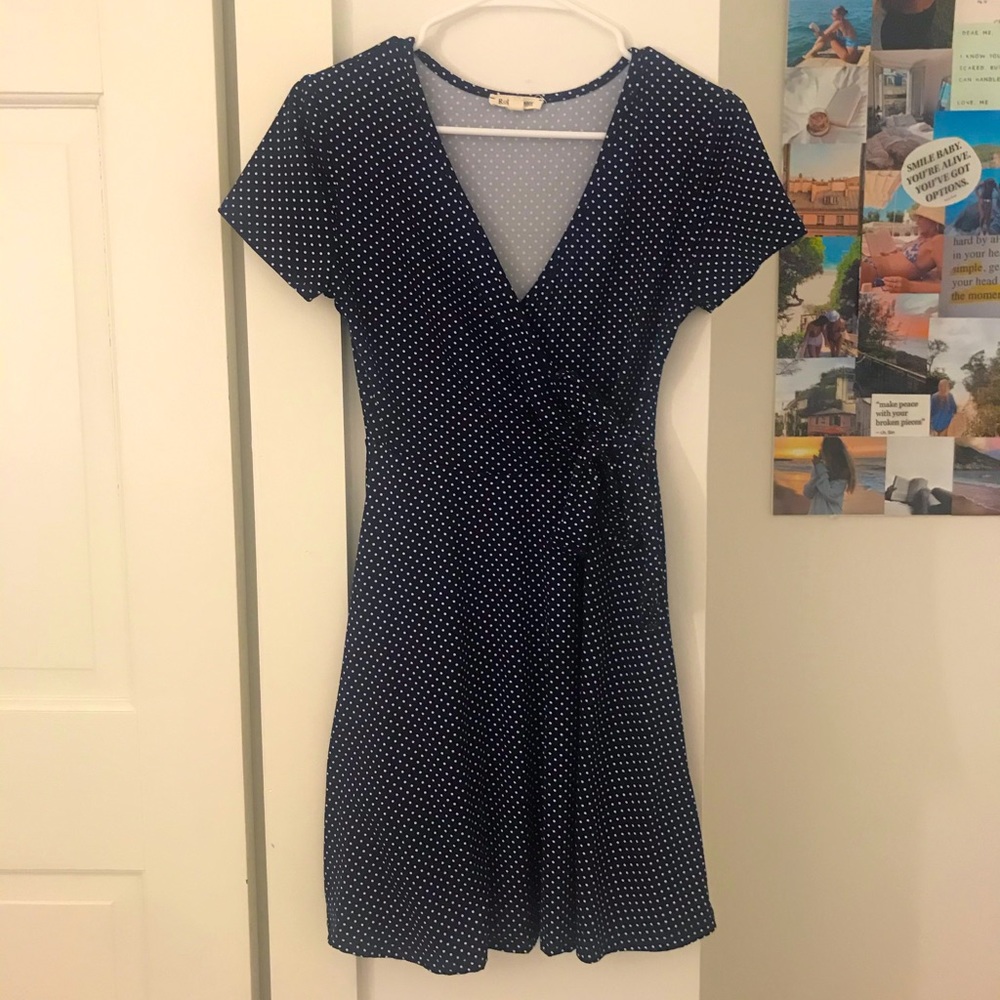 Rolla Coster Blue Polka dot dress with tie